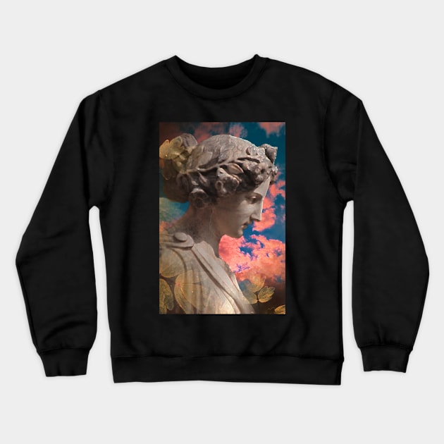 Aesthetics, darkness, gothic, romantic, moon, dark academia, love, romantic, statue, vintage, retro, artistic, artsy, classy, butterfly, flowers, floral Crewneck Sweatshirt by AGRHouse